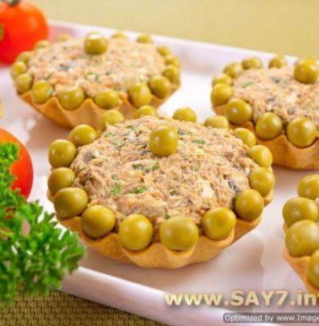 Тарталетки с салатом из куриной печени
