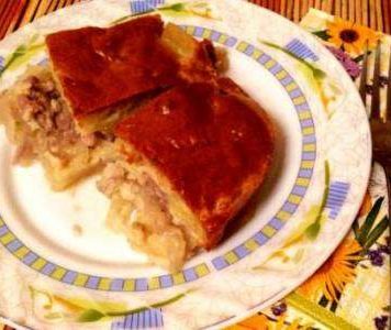 Мясной пирог за 15 минут