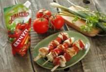 Шашлык из курицы с помидорами черри Шашлык из курицы с помидорами черри
